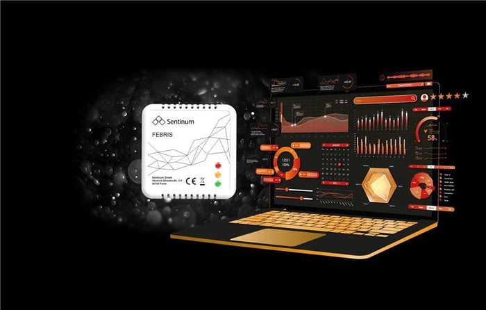 Temperatur und Luftfeuchtigkeit Monitoring mySentinum Dashboard mit Febris TH Sensor image